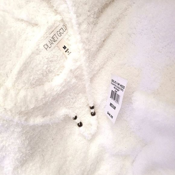 White Hooded Teddy Sweater - Picture 6 of 6